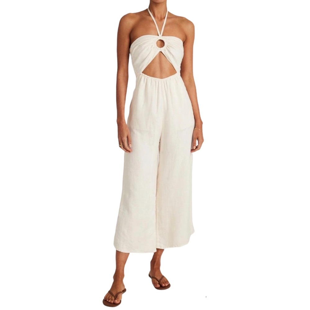 NWT Faithfull the Brand Bahia Jumpsuit 100% Linen in Shell Size 4 and Size 6